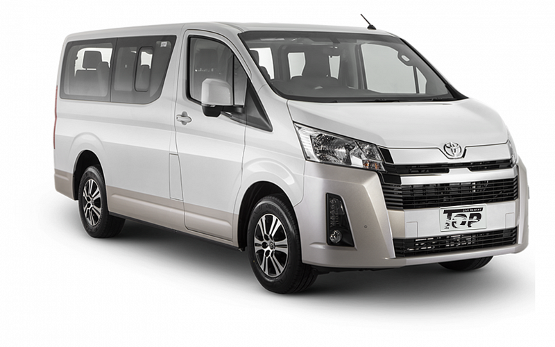 12-seater Toyota Hiace van for rent in Quezon City, ideal for group travel and van hire QC